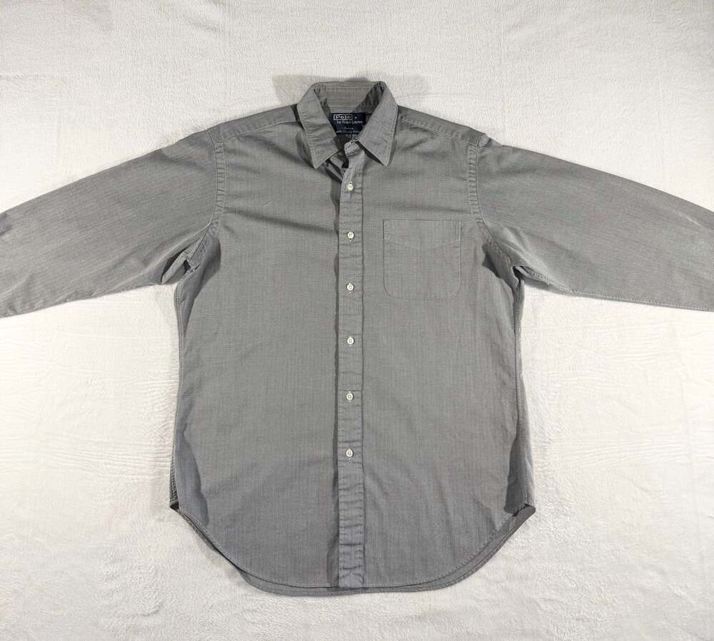 Polo by Ralph Lauren Andrew 100% Two-Ply Cotton Herringbone Shirt 15.5 32/33